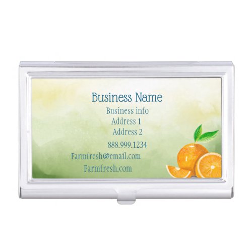 Oranges Fresh Fruit Juice or Drinks Business Card Case