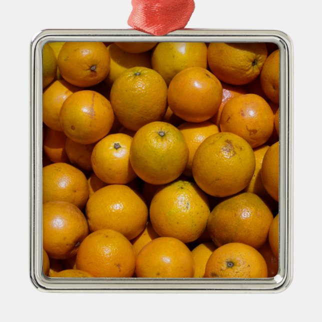 Oranges fruit Florida market orange  Metal Ornament (Front)