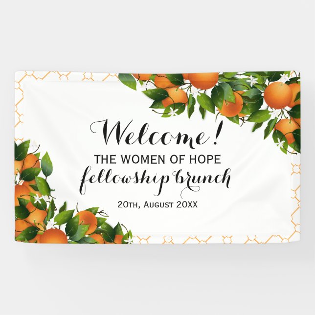 Oranges Fruit on Trellis | Wedding Banner (Horizontal)