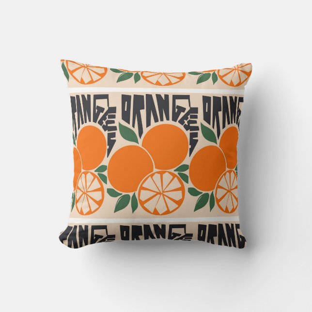 Oranges Fruit Throw Pillow (Front)