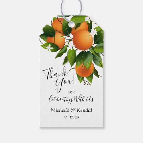 Oranges Fruit Wedding  Thank You Gift Tags