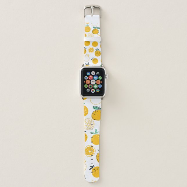 Oranges fruits seamless pattern apple watch band (Front)