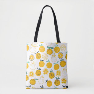 Oranges fruits seamless pattern tote bag
