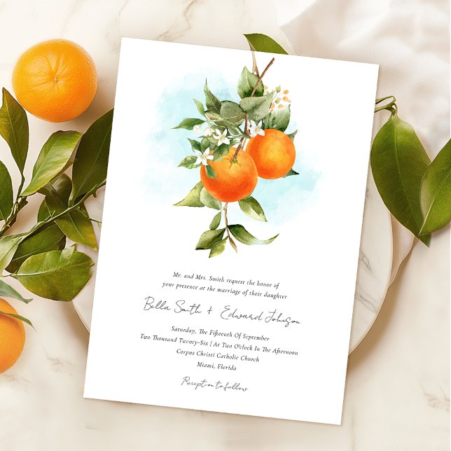 Oranges Garden Boho Wedding Invitation (Creator Uploaded)