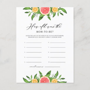 Oranges & Grapefruit How Old Was Mom-to-be Card