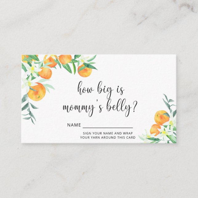 Oranges how big is mommy's belly enclosure card (Front)
