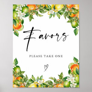 Oranges Lemon Citrus bridal shower Favors Poster
