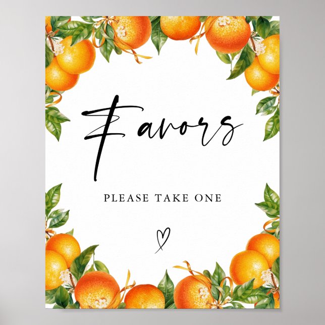 Oranges Lemon Citrus bridal shower Favors Poster (Front)