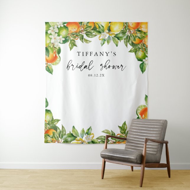 Oranges Lemon Citrus Bridal Shower  Tapestry (In Situ)
