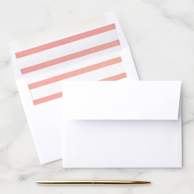 Oranges Lemons Citrus Shower Soft Pink Stripes Envelope Liner (Desk)