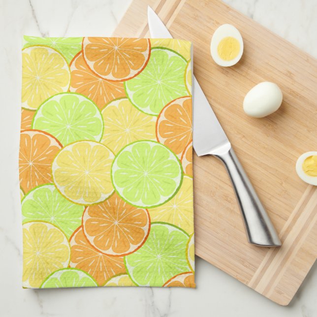 oranges lemons lime fruit citrus nature fresh kitchen towel (Quarter Fold)