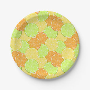 oranges lemons lime fruit citrus nature fresh paper plates