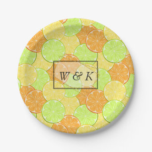 oranges lemons lime fruit citrus paper plates