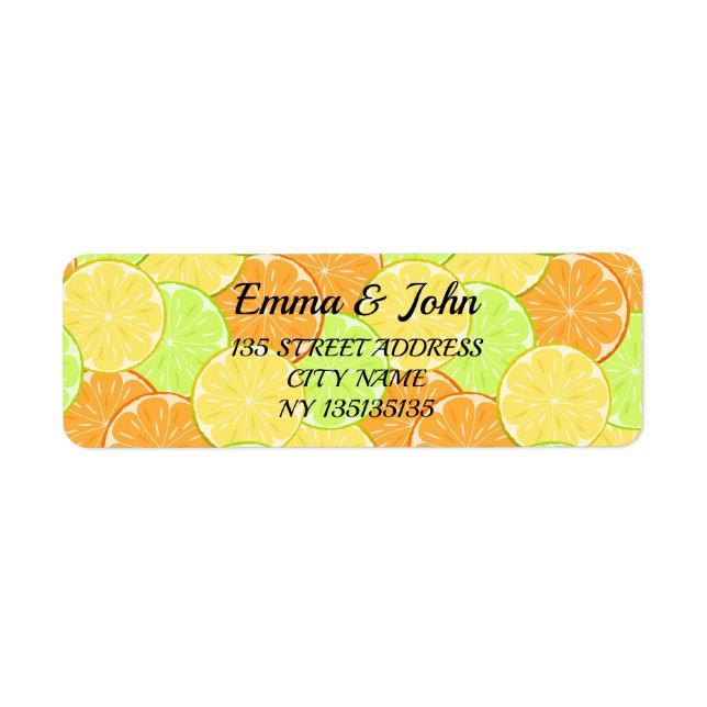 Oranges lemons lime fruit personalized label (Front)