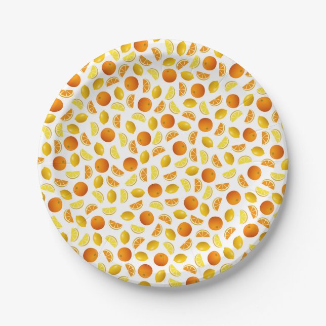 Oranges & Lemons Paper Plates (Front)