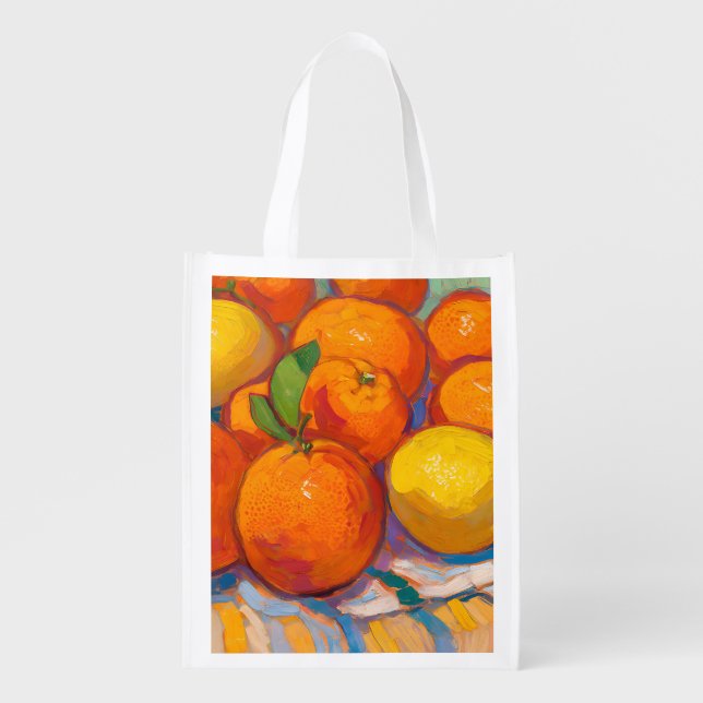Oranges Lemons Still Life Grocery Bag (Front)