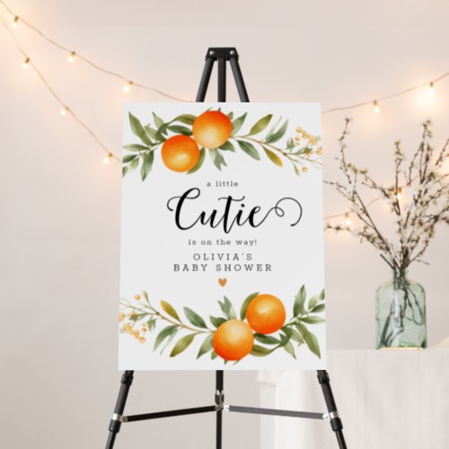 Oranges Little Cutie Baby Shower Welcome Foam Board