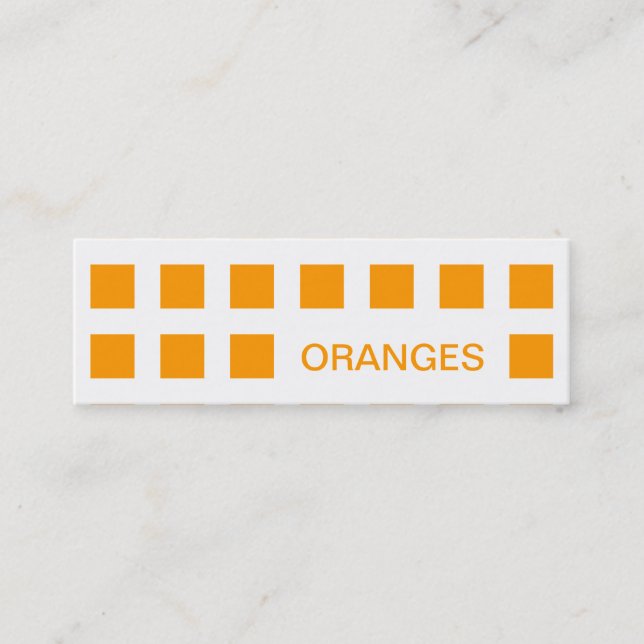 ORANGES (mod squares) Mini Business Card (Front)