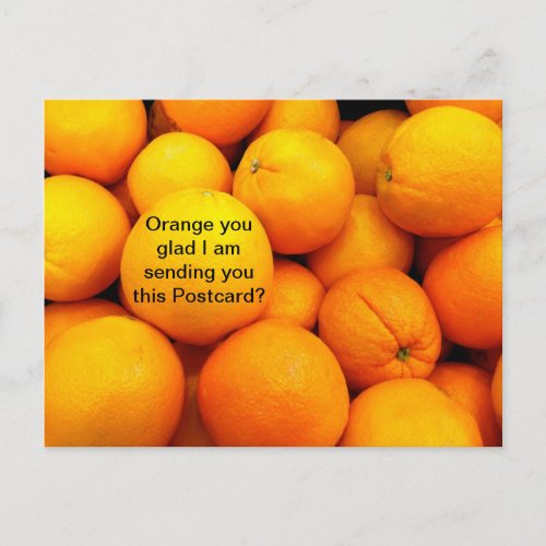 Oranges on a Postcard, Funny Fruit Food Card