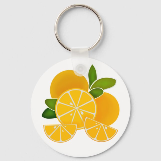 Oranges, orange slices, citrus fruit    keychain (Front)