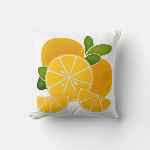 Oranges orange slices citrus fruit throw pillow