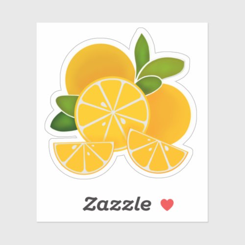 Oranges orange slices citrus tropical fruit  sticker