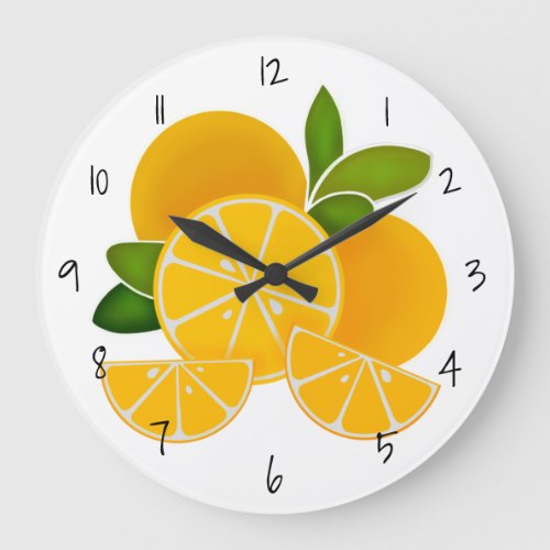 Oranges orange sunny citrus fruit large clock