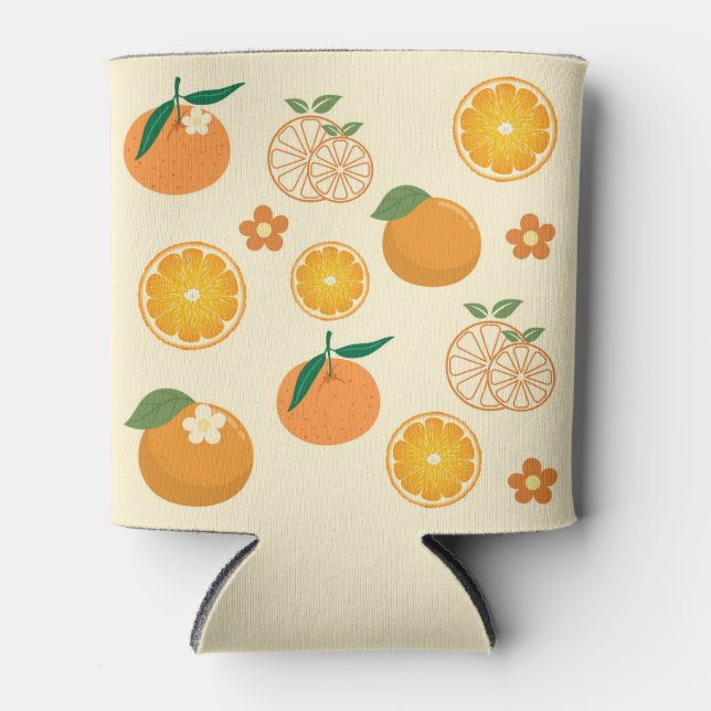 Oranges Pattern Can Cooler (Front)