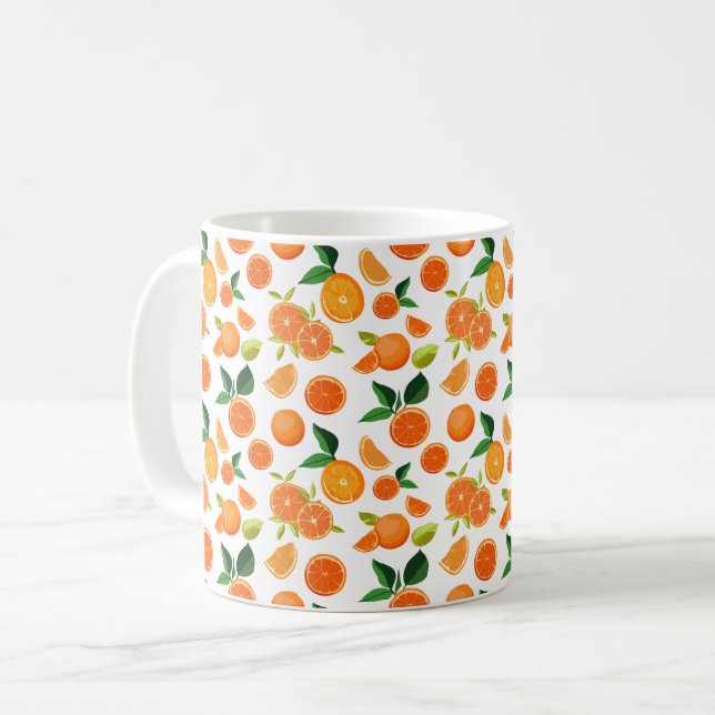 Oranges pattern coffee mug (Front Left)