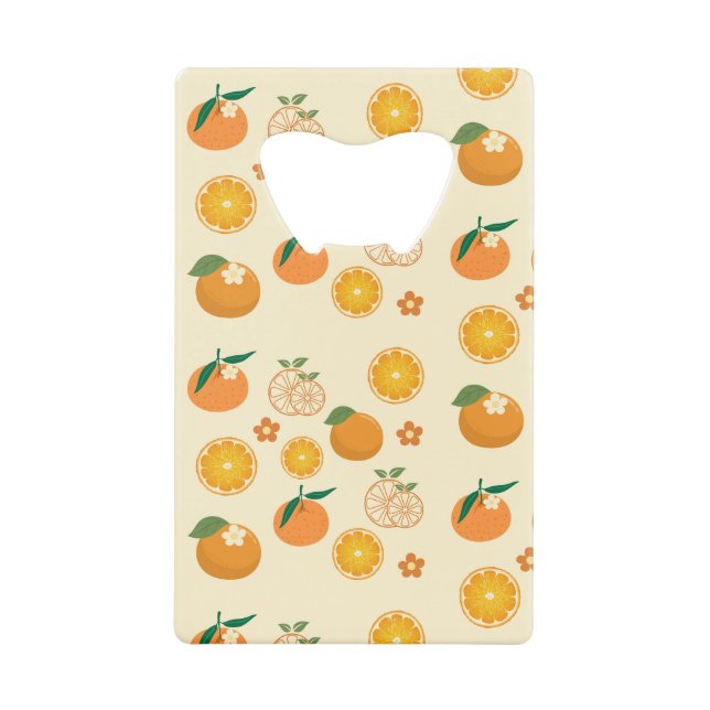  Oranges Pattern Credit Card Bottle Opener (Front)