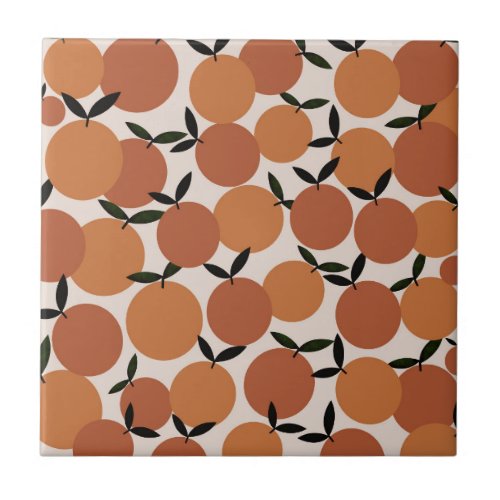 Oranges Pattern III Ceramic Tile