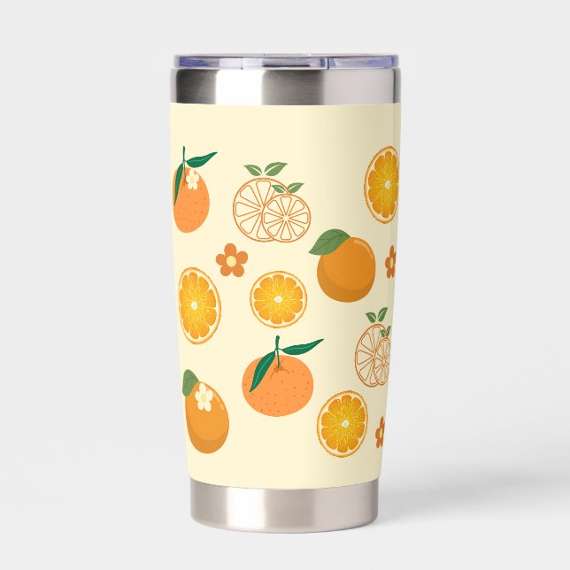  Oranges Pattern Insulated Tumbler (Front)