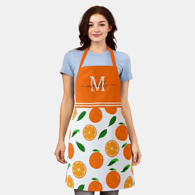 Oranges Pattern Monogram Apron (Worn)