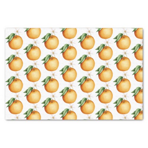 Oranges Pattern Tissue Paper - This orange watercolor tissue paper can be used for gift-wrapping or decoupage.