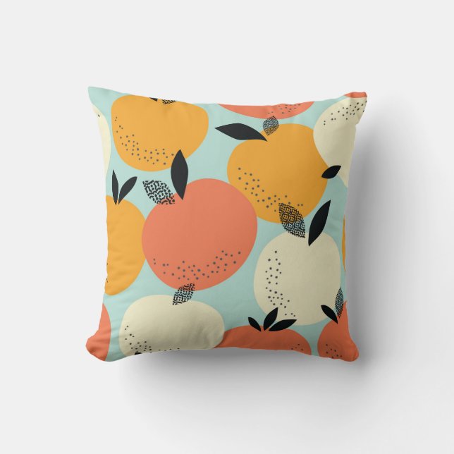 Oranges Pattern: Vibrant Seamless Design. Throw Pillow (Front)