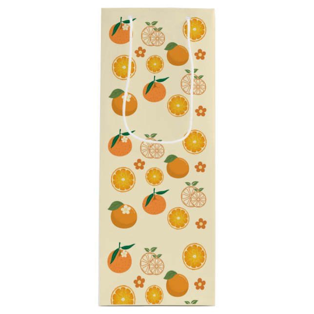   Oranges Pattern Wine Gift Bag (Front)
