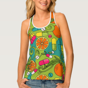 Oranges Pill Pattern Pharmacy Tank Top Shirt