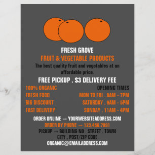 Oranges, Produce Retailers Advertising Flyer