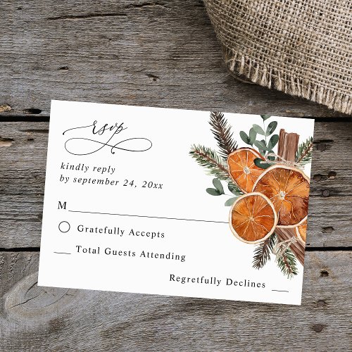 Oranges Rustic Holiday no Meal RSVP 2