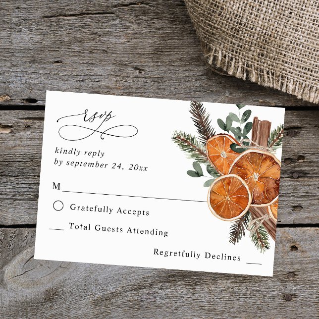 Oranges Rustic Holiday no Meal RSVP 2 (Creator Uploaded)