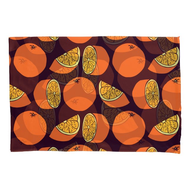 Oranges seamless pattern, vintage texture. pillow case (Front)