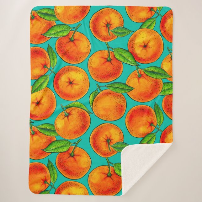 Oranges Sherpa Blanket (Front)