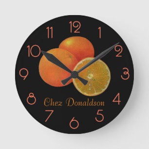 Oranges Still Life Oil on Canvas Painting custom Round Clock