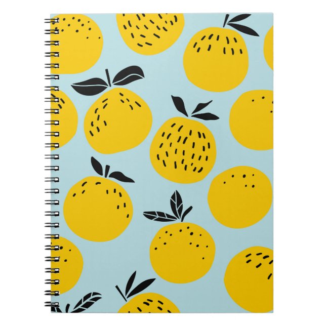 Oranges Summer: Fruitful Vintage Pattern Notebook (Front)