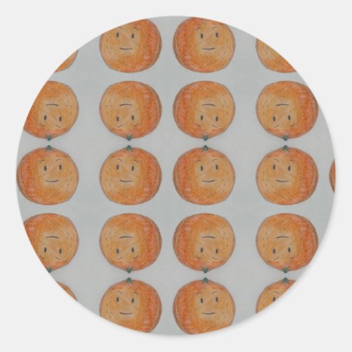 Oranges tangerines mandarins citrus fruits cute  classic round sticker