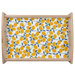 Oranges, tangerines: vintage floral pattern. serving tray
