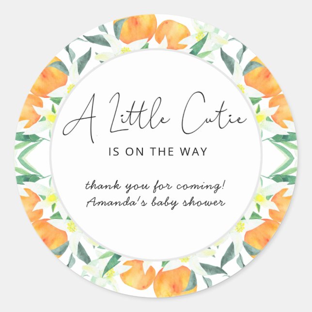 Oranges thank you classic round sticker (Front)