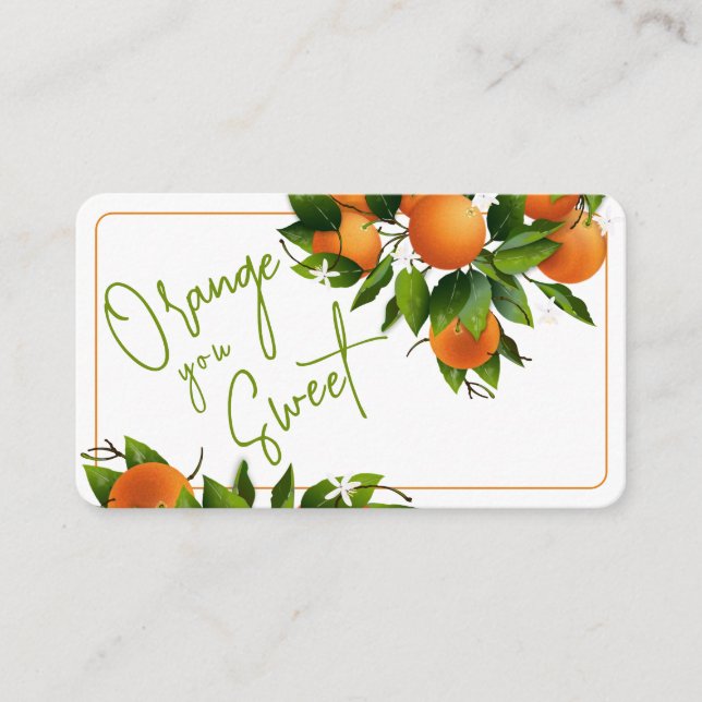 Oranges Thank You Enclosure Card (Front)