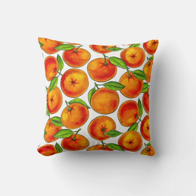 Oranges Throw Pillow (Front)