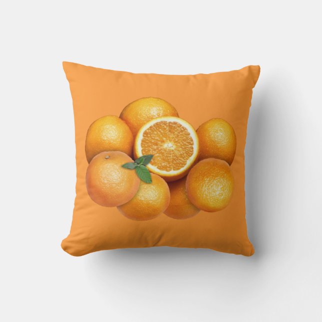 Oranges Throw Pillow (Front)